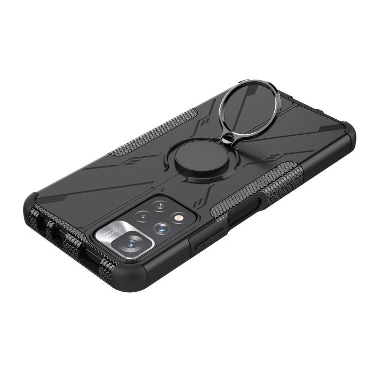 For Xiaomi Redmi Note 11 Pro Armor Bear Shockproof PC + TPU Protective Phone Case with Ring Holder