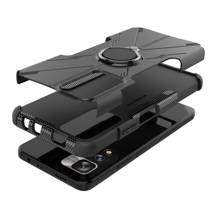 For Xiaomi Redmi Note 11 Pro Armor Bear Shockproof PC + TPU Protective Phone Case with Ring Holder