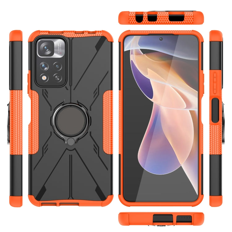 For Xiaomi Redmi Note 11 Pro Armor Bear Shockproof PC + TPU Protective Phone Case with Ring Holder