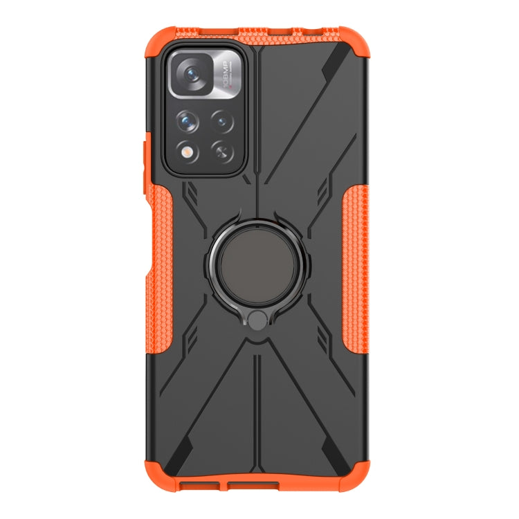 For Xiaomi Redmi Note 11 Pro Armor Bear Shockproof PC + TPU Protective Phone Case with Ring Holder