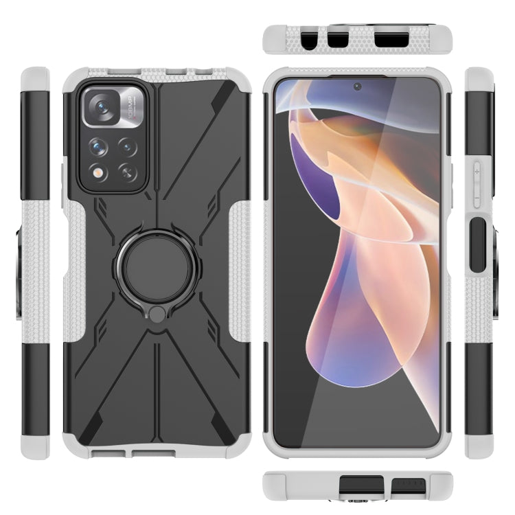 For Xiaomi Redmi Note 11 Pro Armor Bear Shockproof PC + TPU Protective Phone Case with Ring Holder