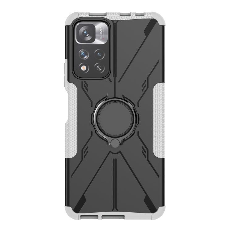 For Xiaomi Redmi Note 11 Pro Armor Bear Shockproof PC + TPU Protective Phone Case with Ring Holder