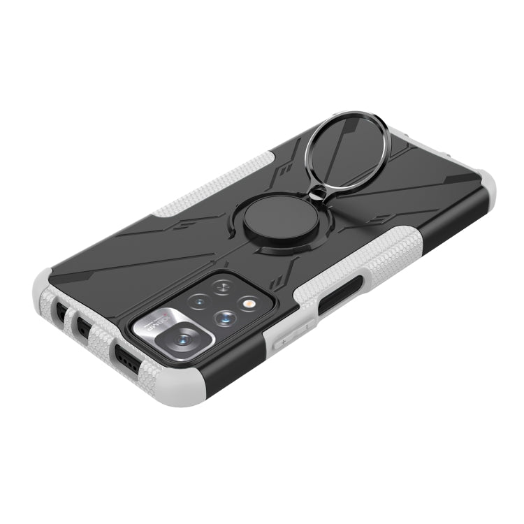For Xiaomi Redmi Note 11 Pro Armor Bear Shockproof PC + TPU Protective Phone Case with Ring Holder