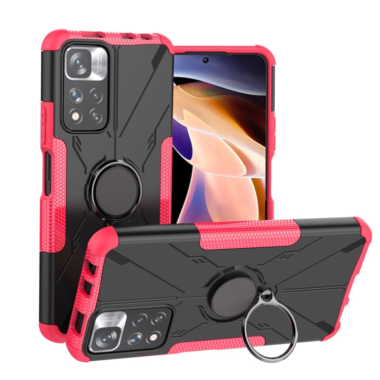 For Xiaomi Redmi Note 11 Pro Armor Bear Shockproof PC + TPU Protective Phone Case with Ring Holder
