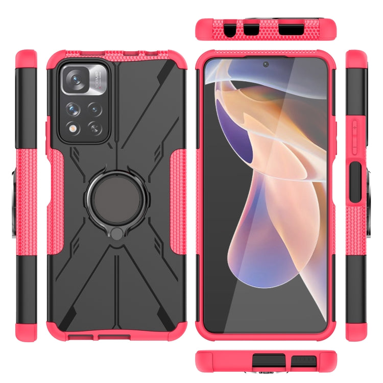 For Xiaomi Redmi Note 11 Pro Armor Bear Shockproof PC + TPU Protective Phone Case with Ring Holder