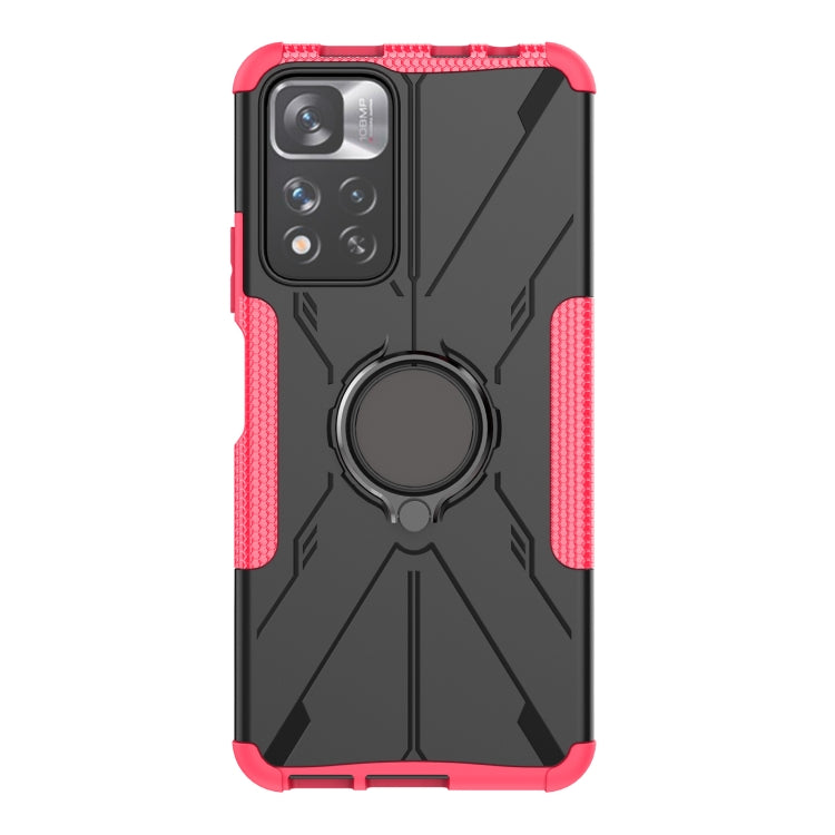 For Xiaomi Redmi Note 11 Pro Armor Bear Shockproof PC + TPU Protective Phone Case with Ring Holder