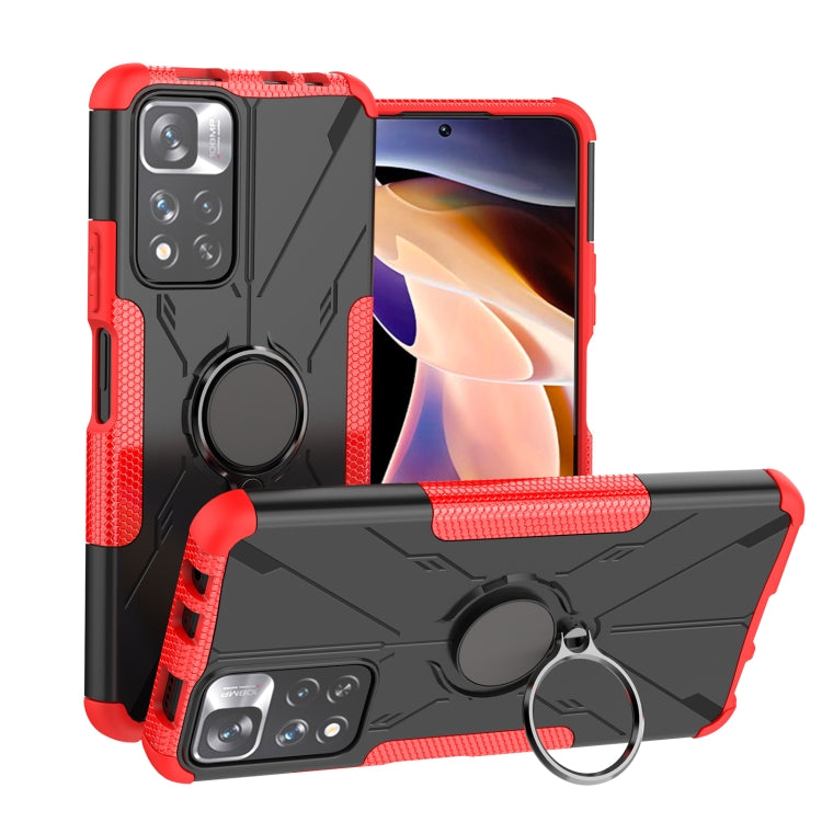 For Xiaomi Redmi Note 11 Pro Armor Bear Shockproof PC + TPU Protective Phone Case with Ring Holder