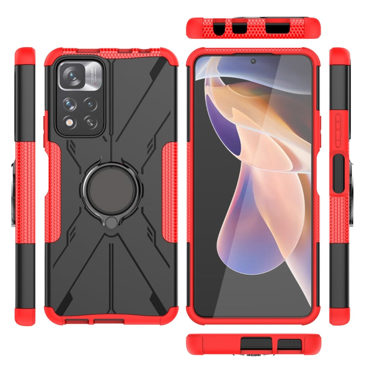 For Xiaomi Redmi Note 11 Pro Armor Bear Shockproof PC + TPU Protective Phone Case with Ring Holder