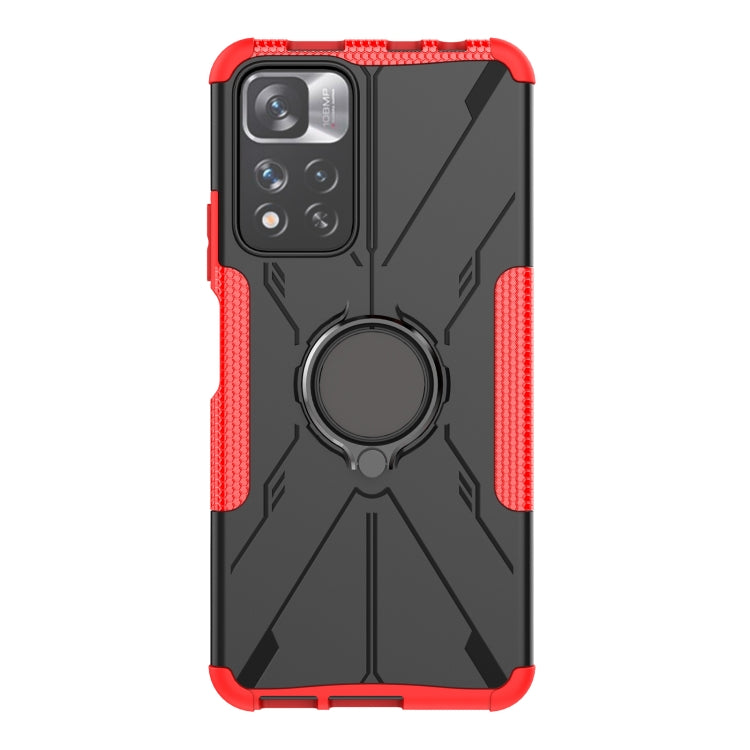 For Xiaomi Redmi Note 11 Pro Armor Bear Shockproof PC + TPU Protective Phone Case with Ring Holder