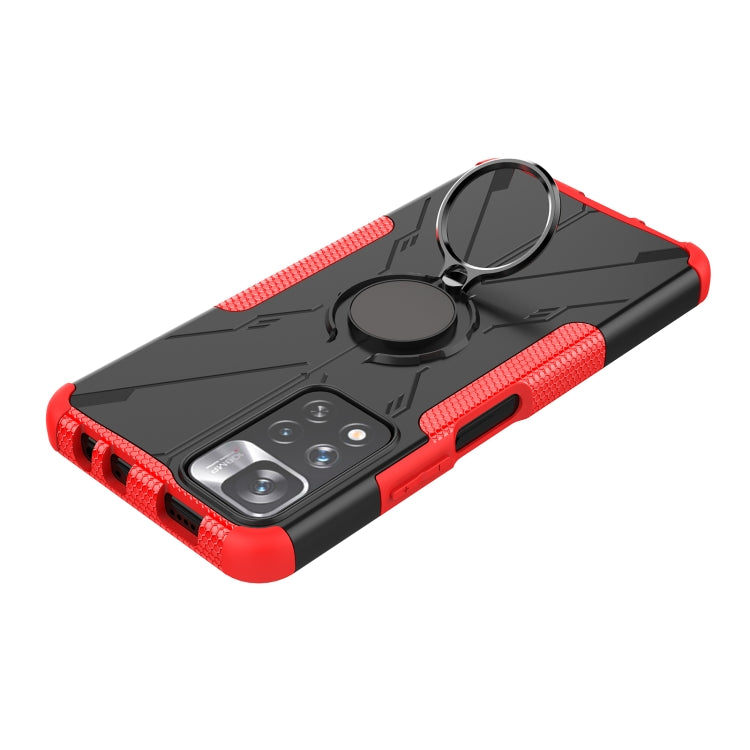 For Xiaomi Redmi Note 11 Pro Armor Bear Shockproof PC + TPU Protective Phone Case with Ring Holder