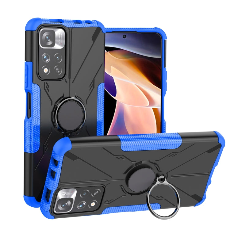 For Xiaomi Redmi Note 11 Pro Armor Bear Shockproof PC + TPU Protective Phone Case with Ring Holder