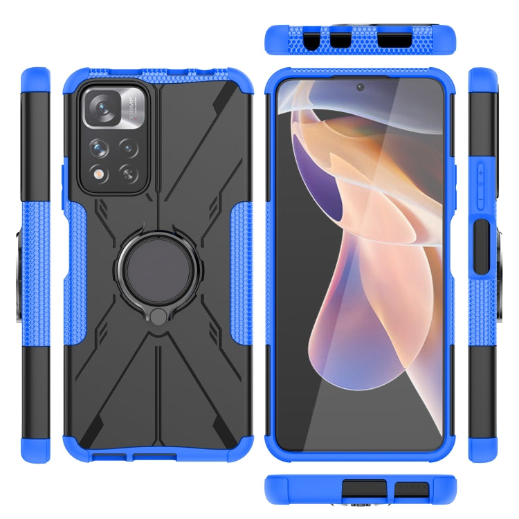 For Xiaomi Redmi Note 11 Pro Armor Bear Shockproof PC + TPU Protective Phone Case with Ring Holder
