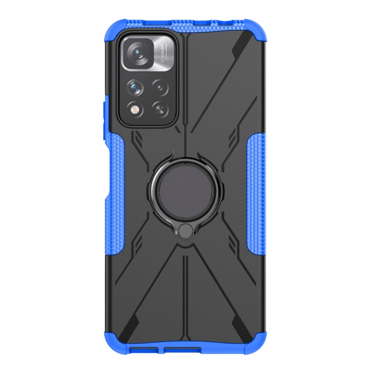 For Xiaomi Redmi Note 11 Pro Armor Bear Shockproof PC + TPU Protective Phone Case with Ring Holder