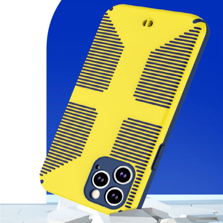 For iPhone 12 Striped Cross Armor Phone Case