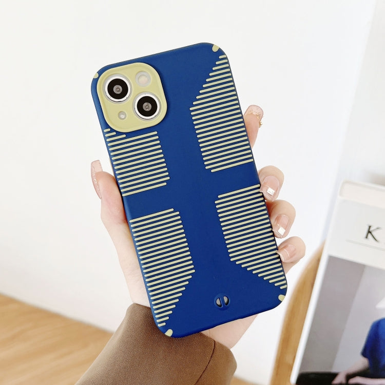 For iPhone 12 Pro Max Striped Cross Armor Phone Case