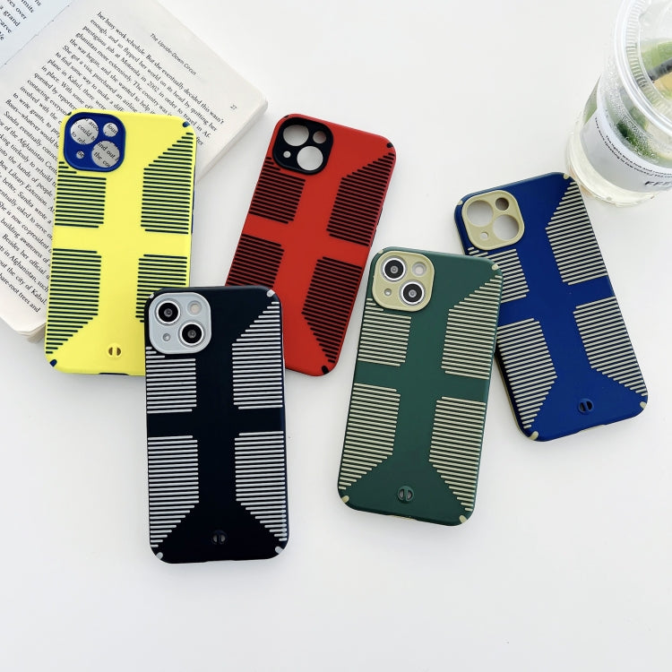 For iPhone 11 Pro Max Striped Cross Armor Phone Case