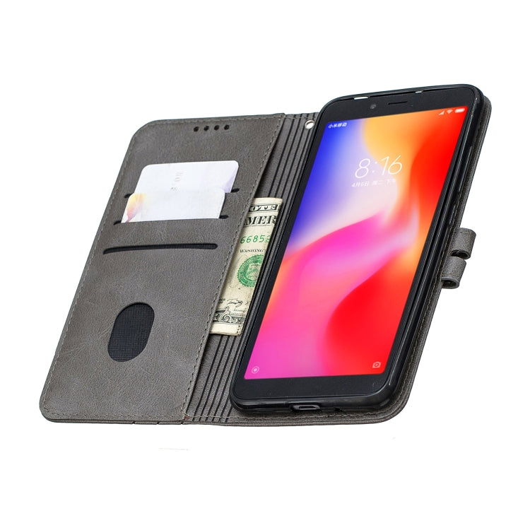 For Xiaomi Redmi 6 & 6A Stitching Style 2-Color Cow Texture Horizontal Flip PU Leather Case with Holder & Card Slot & Lanyard