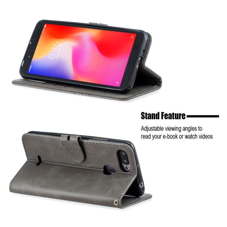 For Xiaomi Redmi 6 & 6A Stitching Style 2-Color Cow Texture Horizontal Flip PU Leather Case with Holder & Card Slot & Lanyard