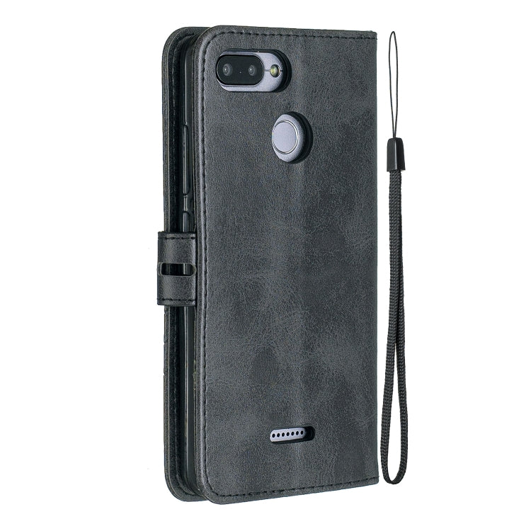 For Xiaomi Redmi 6 & 6A Stitching Style 2-Color Cow Texture Horizontal Flip PU Leather Case with Holder & Card Slot & Lanyard