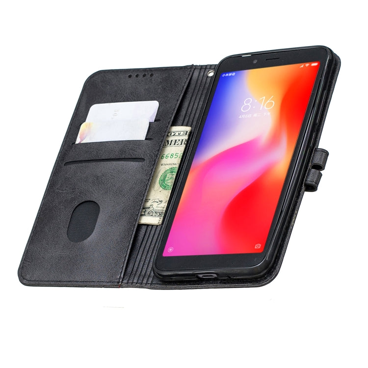 For Xiaomi Redmi 6 & 6A Stitching Style 2-Color Cow Texture Horizontal Flip PU Leather Case with Holder & Card Slot & Lanyard