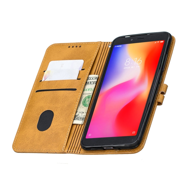 For Xiaomi Redmi 6 & 6A Stitching Style 2-Color Cow Texture Horizontal Flip PU Leather Case with Holder & Card Slot & Lanyard