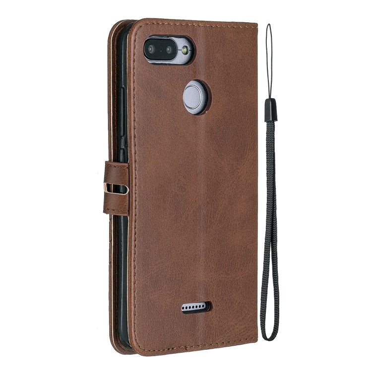 For Xiaomi Redmi 6 & 6A Stitching Style 2-Color Cow Texture Horizontal Flip PU Leather Case with Holder & Card Slot & Lanyard