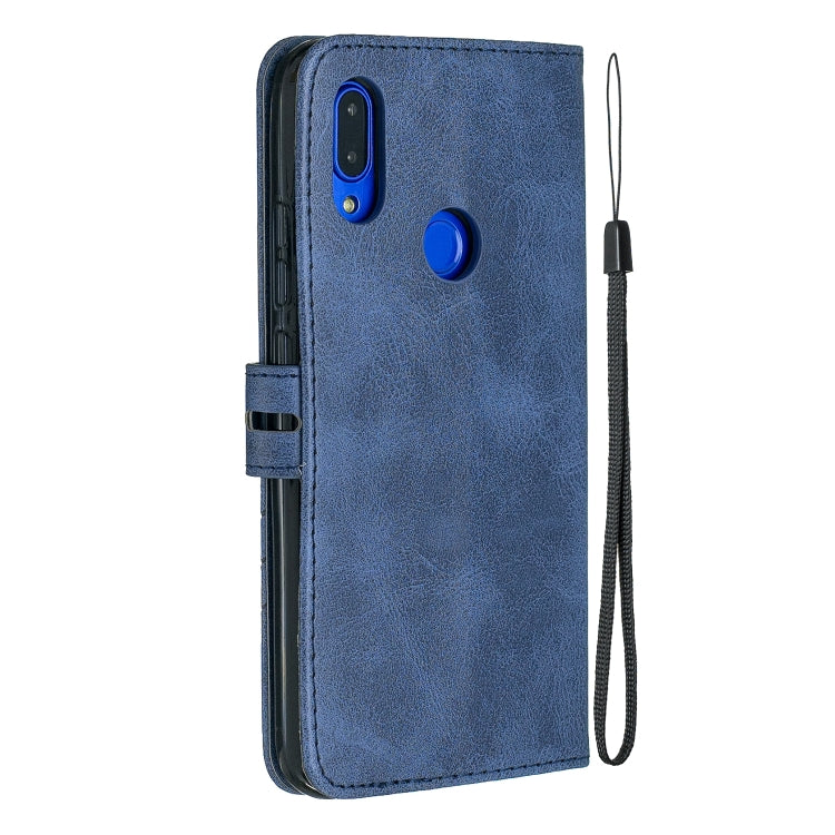 For Xiaomi Redmi 7 Stitching Style 2-Color Cow Texture Horizontal Flip PU Leather Case with Holder & Card Slot & Lanyard