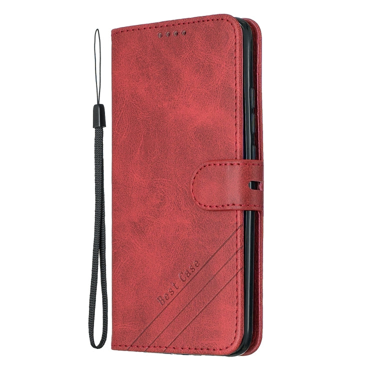 For Xiaomi Redmi 7 Stitching Style 2-Color Cow Texture Horizontal Flip PU Leather Case with Holder & Card Slot & Lanyard