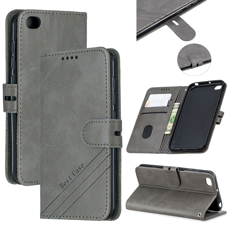 For Xiaomi Redmi GO Stitching Style 2-Color Cow Texture Horizontal Flip PU Leather Case with Holder & Card Slot & Lanyard