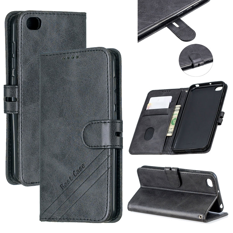 For Xiaomi Redmi GO Stitching Style 2-Color Cow Texture Horizontal Flip PU Leather Case with Holder & Card Slot & Lanyard