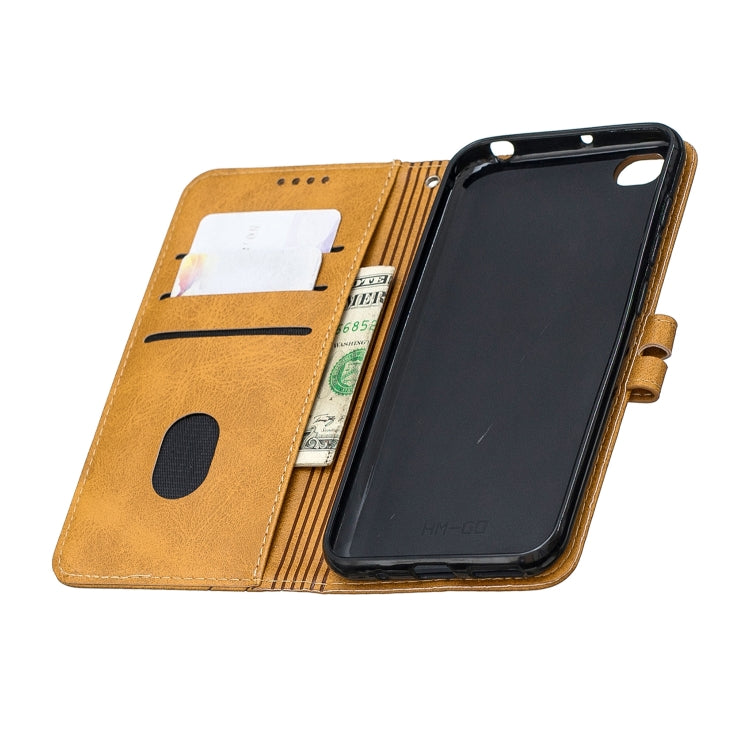 For Xiaomi Redmi GO Stitching Style 2-Color Cow Texture Horizontal Flip PU Leather Case with Holder & Card Slot & Lanyard