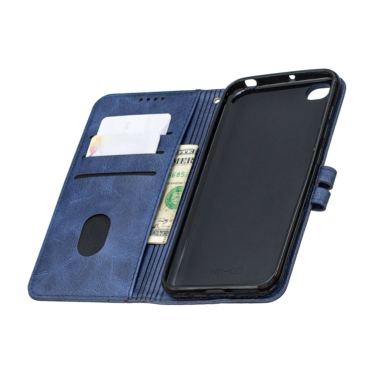 For Xiaomi Redmi GO Stitching Style 2-Color Cow Texture Horizontal Flip PU Leather Case with Holder & Card Slot & Lanyard