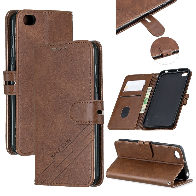 For Xiaomi Redmi GO Stitching Style 2-Color Cow Texture Horizontal Flip PU Leather Case with Holder & Card Slot & Lanyard