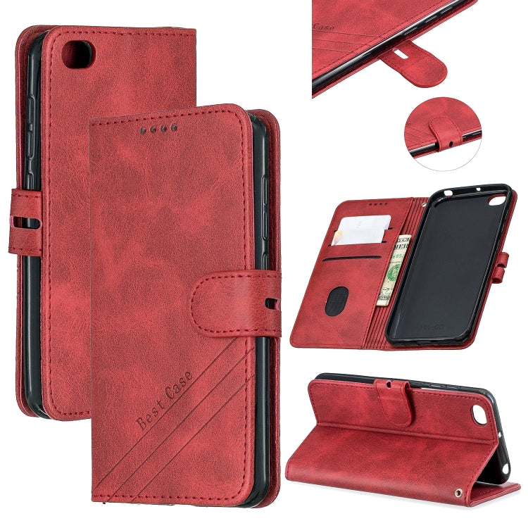For Xiaomi Redmi GO Stitching Style 2-Color Cow Texture Horizontal Flip PU Leather Case with Holder & Card Slot & Lanyard
