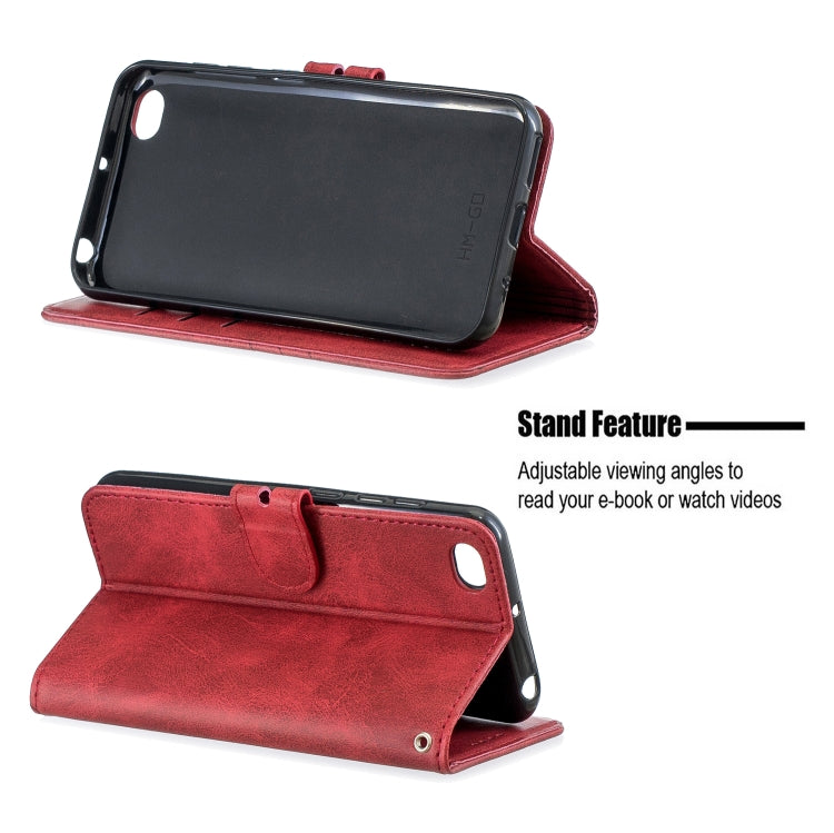 For Xiaomi Redmi GO Stitching Style 2-Color Cow Texture Horizontal Flip PU Leather Case with Holder & Card Slot & Lanyard