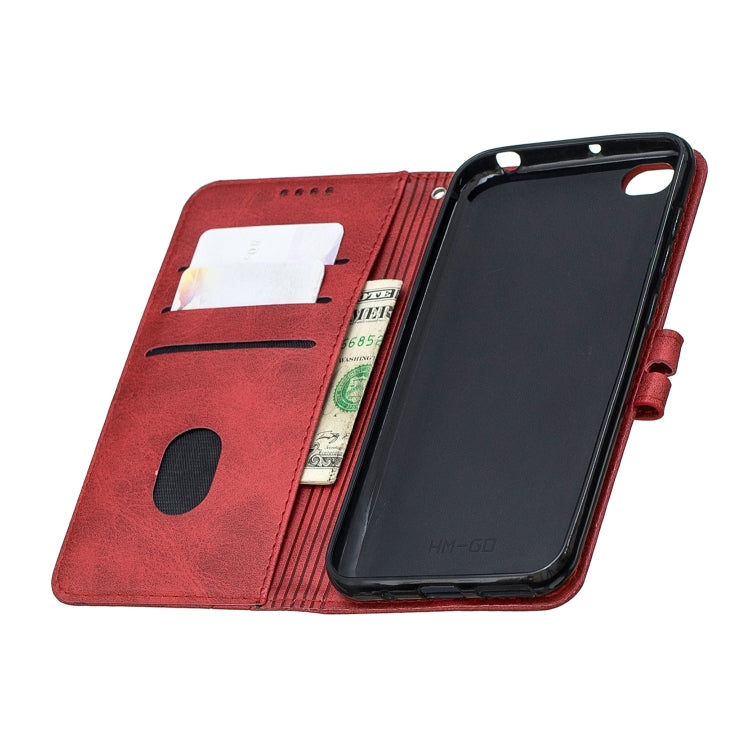 For Xiaomi Redmi GO Stitching Style 2-Color Cow Texture Horizontal Flip PU Leather Case with Holder & Card Slot & Lanyard