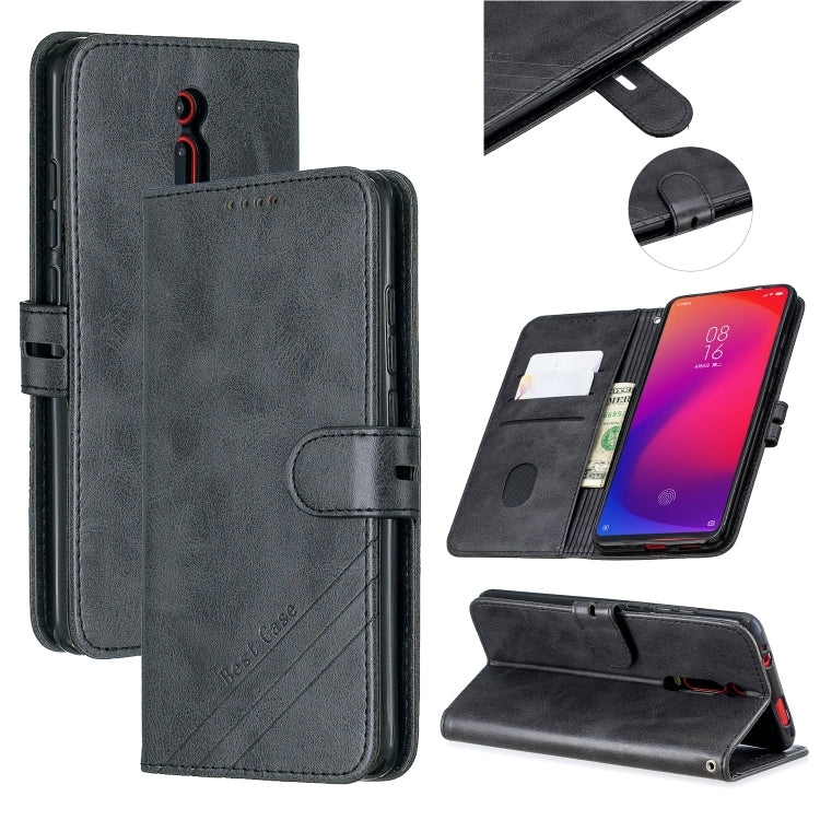 For Xiaomi Redmi K20 & K20 Pro Stitching Style 2-Color Cow Texture Horizontal Flip PU Leather Case with Holder & Card Slot & Lanyard