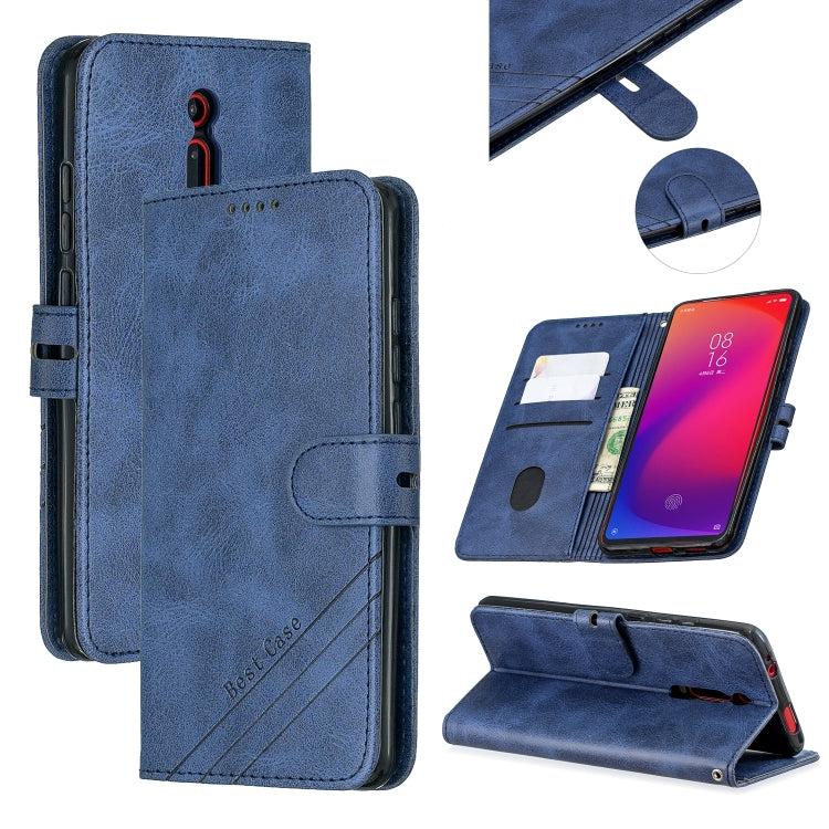For Xiaomi Redmi K20 & K20 Pro Stitching Style 2-Color Cow Texture Horizontal Flip PU Leather Case with Holder & Card Slot & Lanyard
