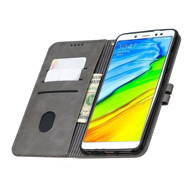 For Xiaomi Redmi Note 5 Stitching Style 2-Color Cow Texture Horizontal Flip PU Leather Case with Holder & Card Slot & Lanyard