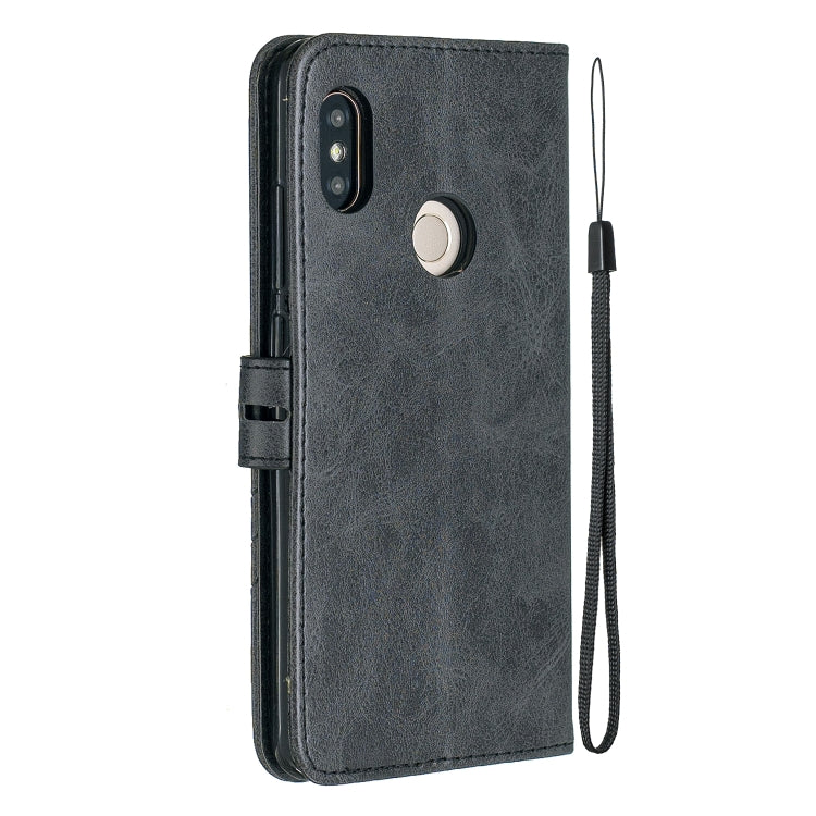 For Xiaomi Redmi Note 5 Stitching Style 2-Color Cow Texture Horizontal Flip PU Leather Case with Holder & Card Slot & Lanyard