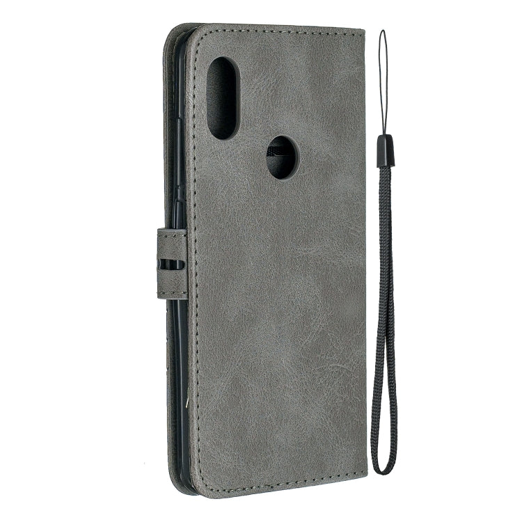 For Xiaomi Redmi Note 6 Stitching Style 2-Color Cow Texture Horizontal Flip PU Leather Case with Holder & Card Slot & Lanyard