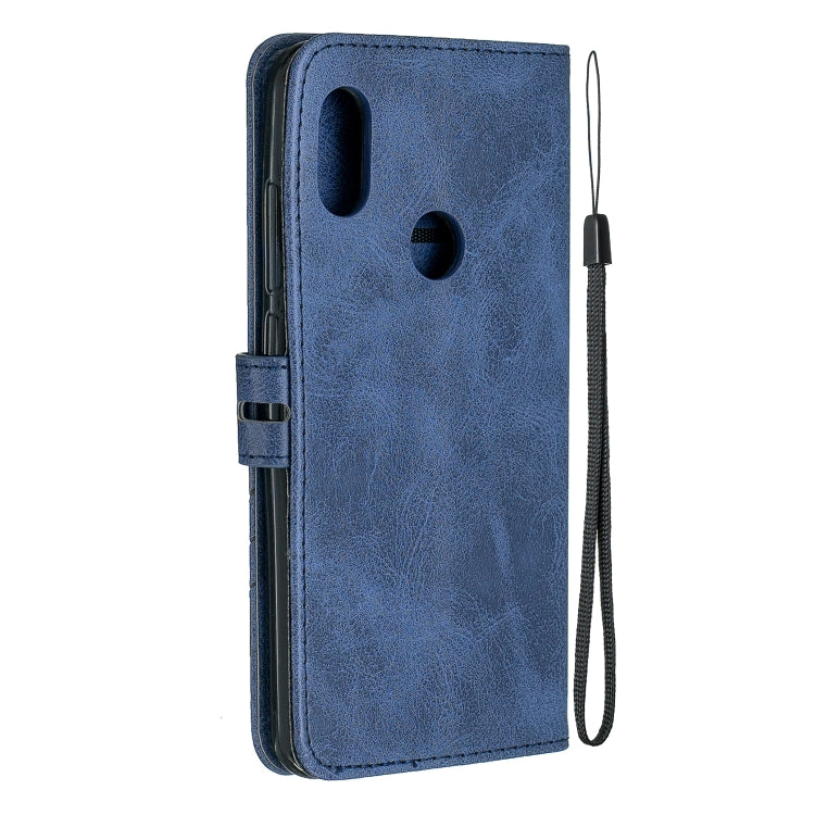 For Xiaomi Redmi Note 6 Stitching Style 2-Color Cow Texture Horizontal Flip PU Leather Case with Holder & Card Slot & Lanyard