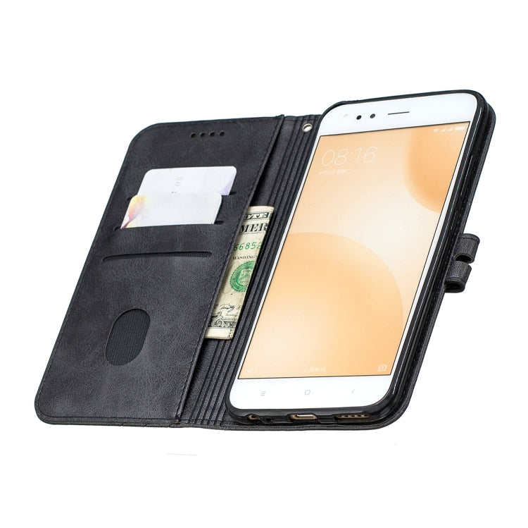 For Xiaomi Mi 5X Stitching Style 2-Color Cow Texture Horizontal Flip PU Leather Case with Holder & Card Slot & Lanyard