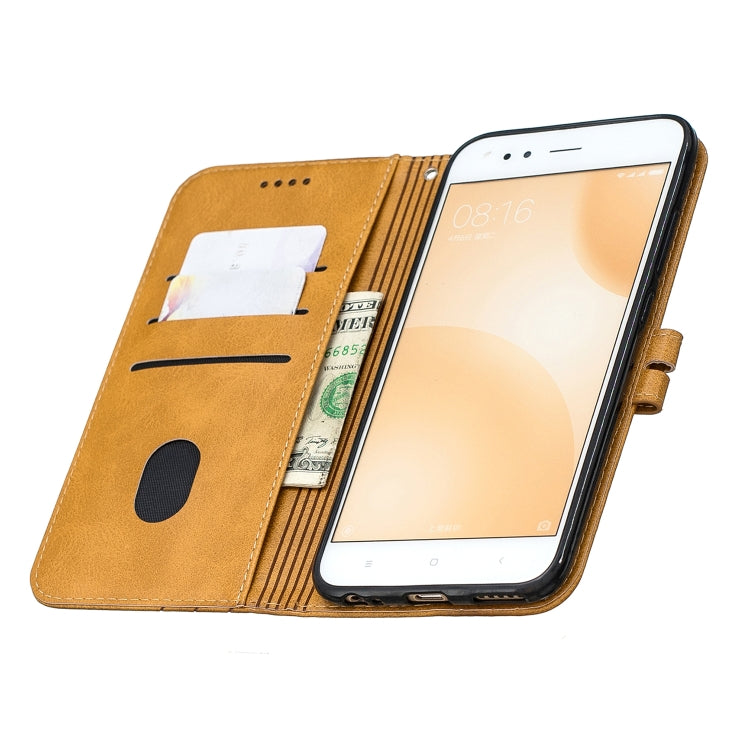 For Xiaomi Mi 5X Stitching Style 2-Color Cow Texture Horizontal Flip PU Leather Case with Holder & Card Slot & Lanyard