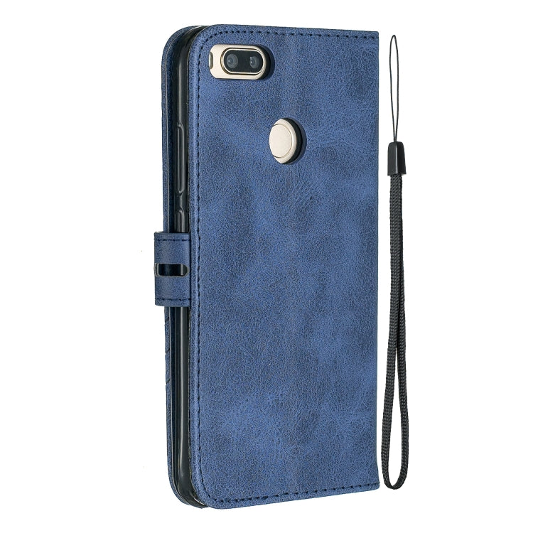 For Xiaomi Mi 5X Stitching Style 2-Color Cow Texture Horizontal Flip PU Leather Case with Holder & Card Slot & Lanyard
