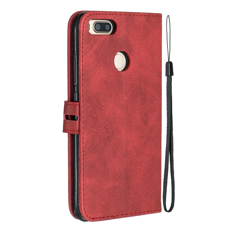 For Xiaomi Mi 5X Stitching Style 2-Color Cow Texture Horizontal Flip PU Leather Case with Holder & Card Slot & Lanyard