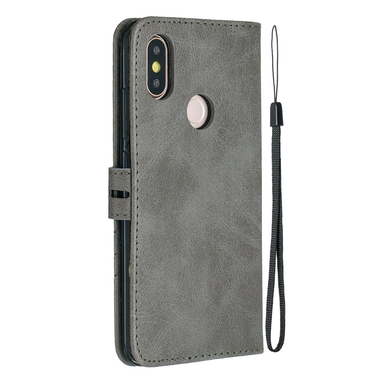 For Xiaomi Mi 6X / A2 Stitching Style 2-Color Cow Texture Horizontal Flip PU Leather Case with Holder & Card Slot & Lanyard