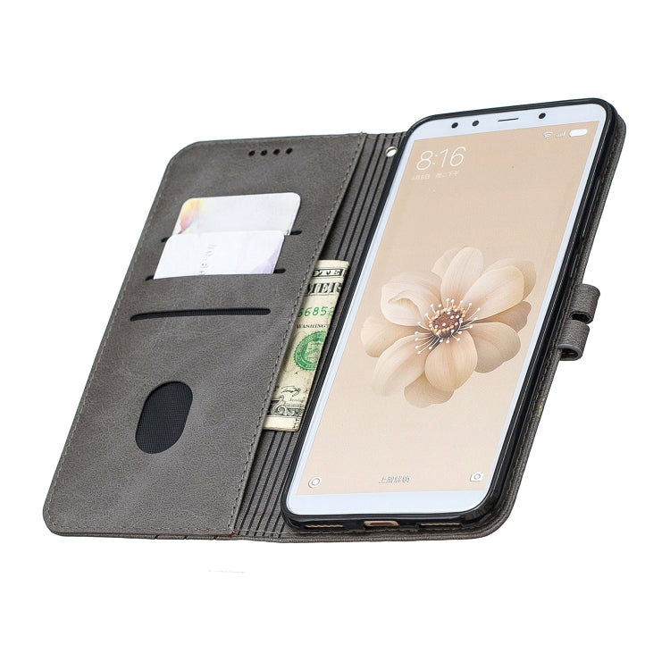 For Xiaomi Mi 6X / A2 Stitching Style 2-Color Cow Texture Horizontal Flip PU Leather Case with Holder & Card Slot & Lanyard