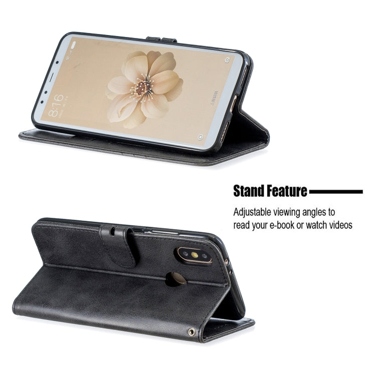 For Xiaomi Mi 6X / A2 Stitching Style 2-Color Cow Texture Horizontal Flip PU Leather Case with Holder & Card Slot & Lanyard