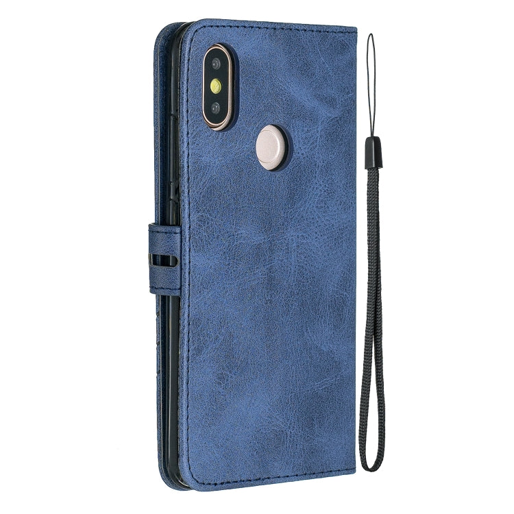 For Xiaomi Mi 6X / A2 Stitching Style 2-Color Cow Texture Horizontal Flip PU Leather Case with Holder & Card Slot & Lanyard